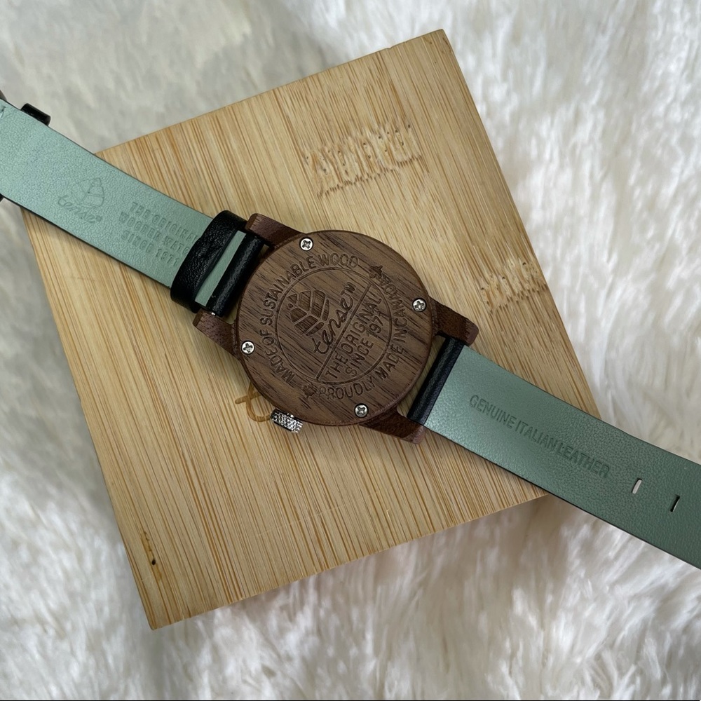 Tense Walnut Watch & Wood Box NIB Leather NWT - Picture 6 of 13